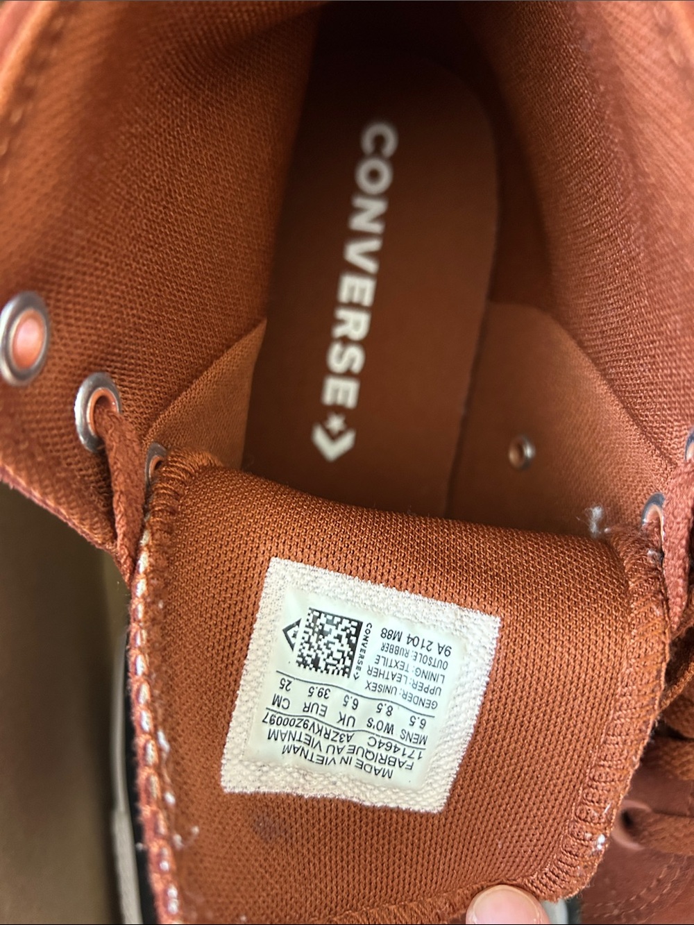 Converse Rust Brown Canvas High-Top Sneakers - Picture 4 of 6